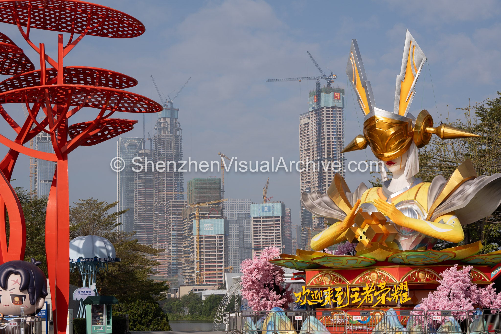 OCT Harbour Installation with Hongshuwan Skyline Construction in Background (SVA-26-0044)
