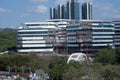 Institutional Scale: Wide-Angle Construction View of the School of Medicine (SVA-26-0117)