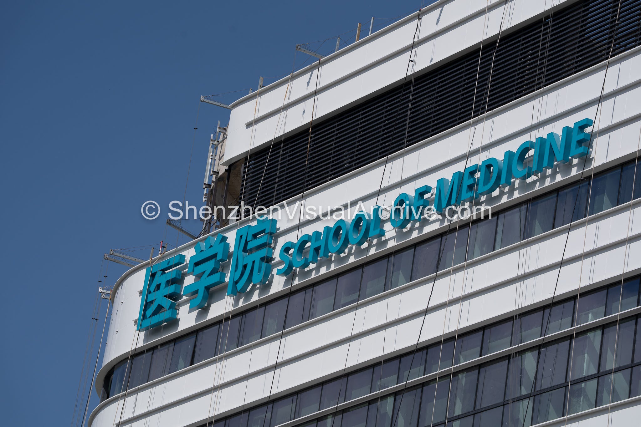 Graphic Identity: Angled Facade Close-Up of the School of Medicine (SVA-26-0123)