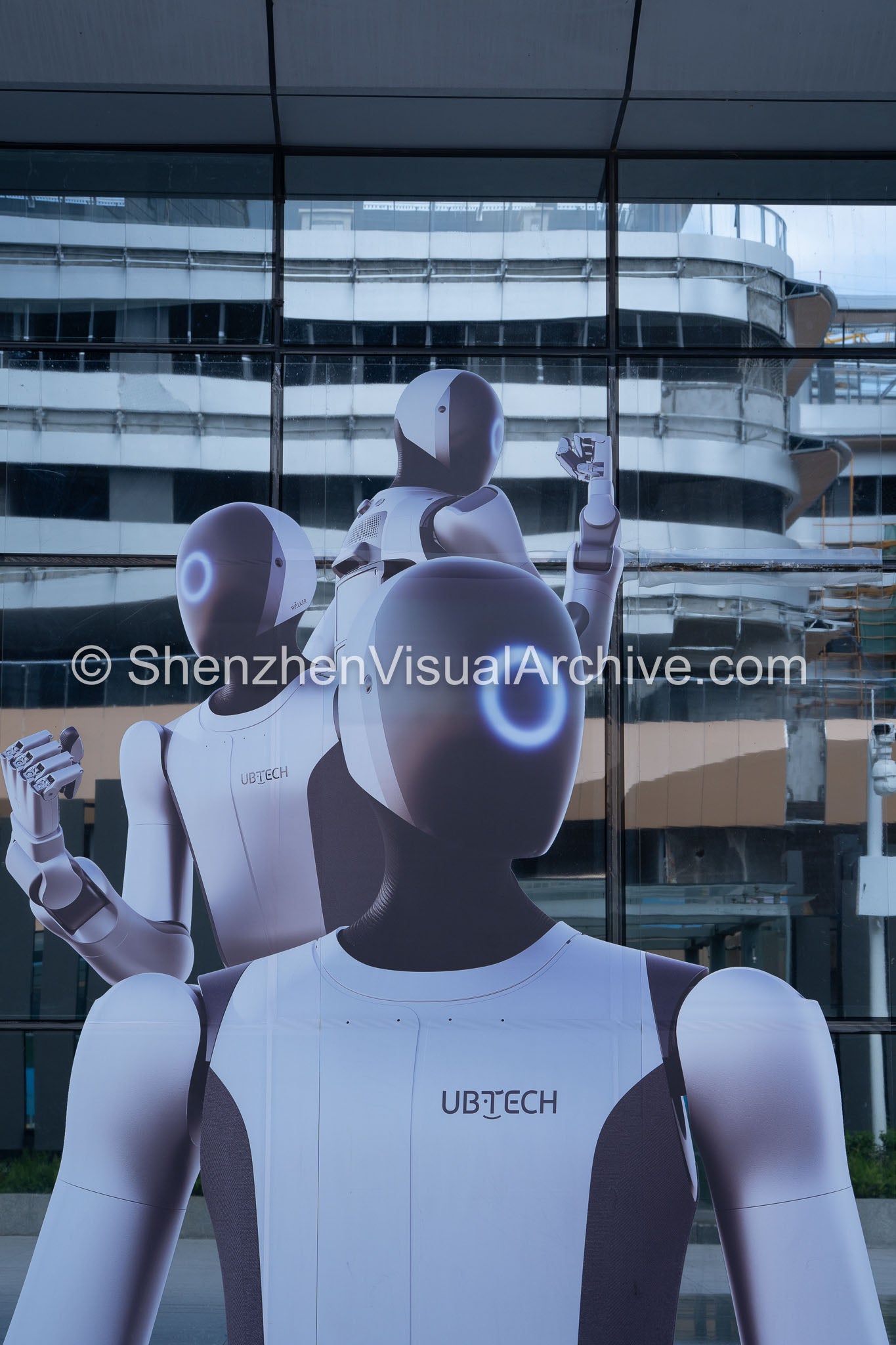Graphic Isolation: Focused View of UBTECH Walker Humanoid Decal and Reflections (SVA-26-0147)