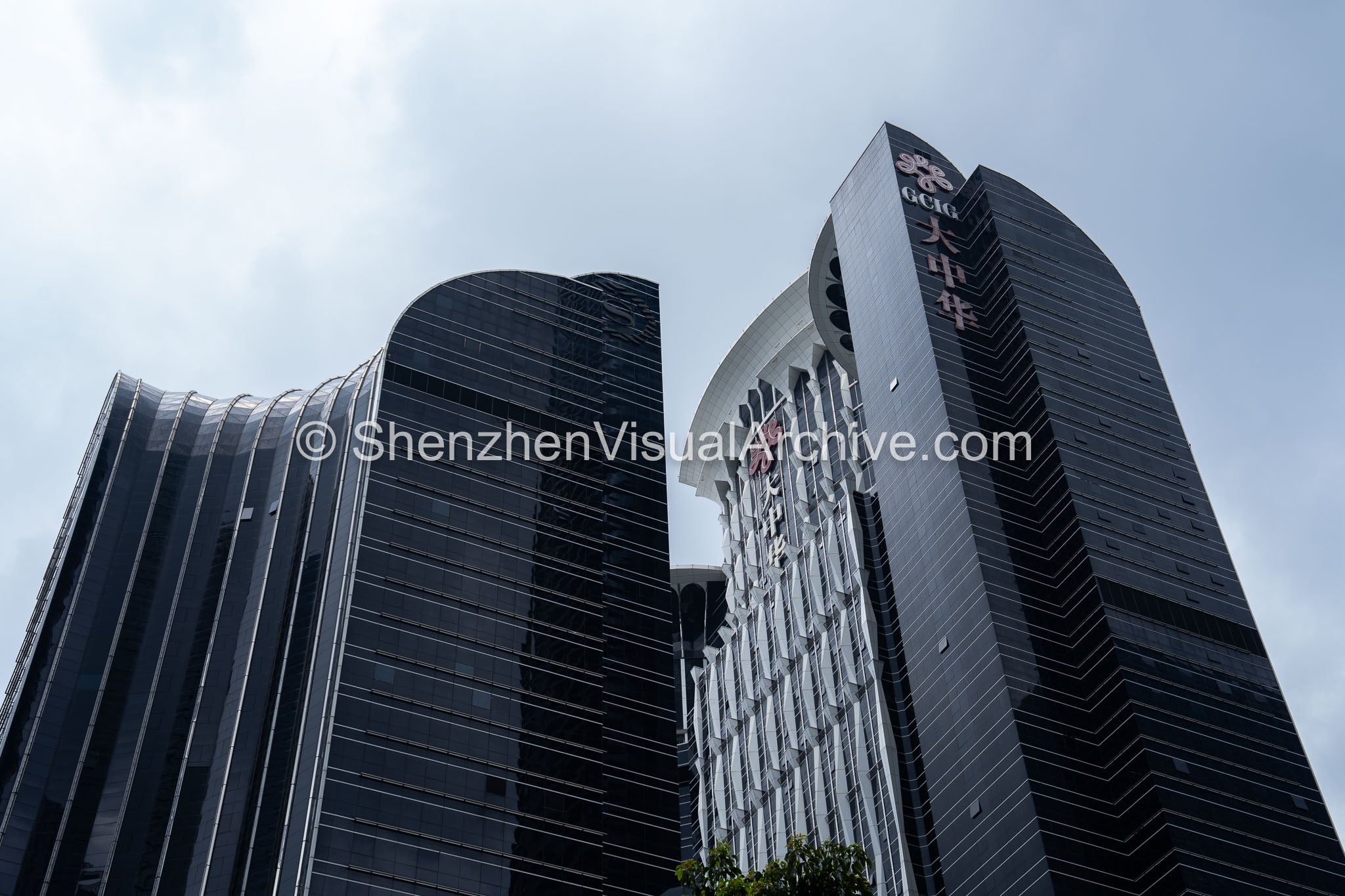 Futian CBD Architecture: Low-Angle View of Great China International Exchange Square (SVA-26-0199)