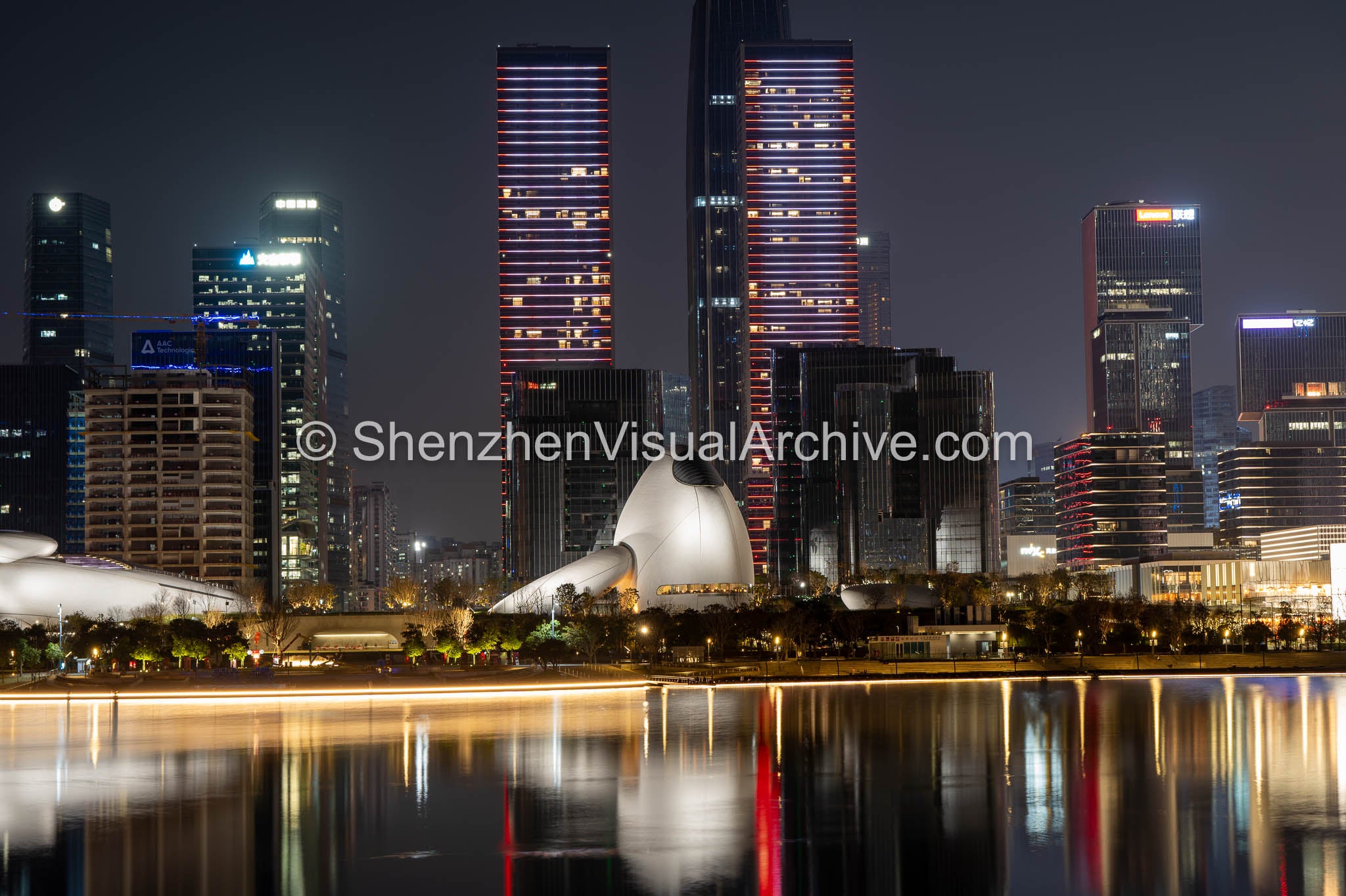 Shenzhen by Night: MAD Architects' Cultural Plaza at Houhai Waterfront (SVA-26-0095)